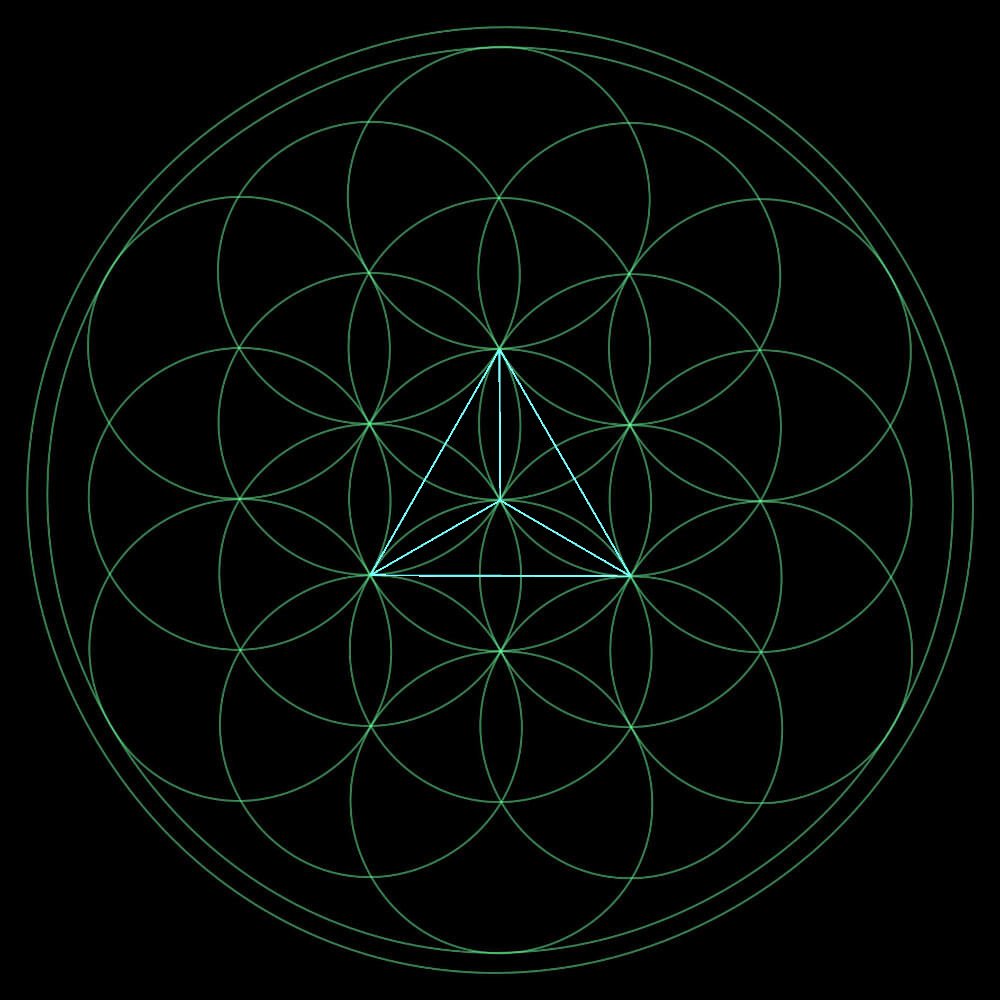 Tetraeder in der Blume des Lebens