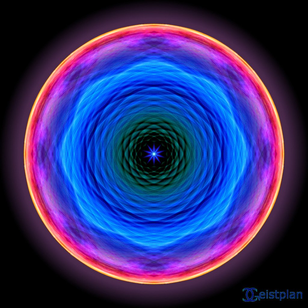 Mandala 3D Wirkende Scheibe als Energiebild Download der Energiebilder Spanntuch ("Mandala der Barmherzigkeit") psychodelic Mandala psychodelisches Mandala