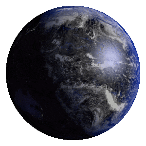 Animiertes GIF Bild von der Erde, welche sich dreht