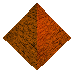 Bild von einer Viereckspyramide, Pyramide, welche sich dreht. Im klassischen Steinlook!