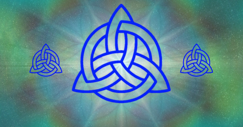 Der keltische Knoten, oder auch Dreifaltigkeitsknoten, ineinander verwobene Stränge Anleitung: einen keltischen Knoten zeichnen, Tutorial keltischer Dreieicksknoten, Knotenblume, Knotenmuster