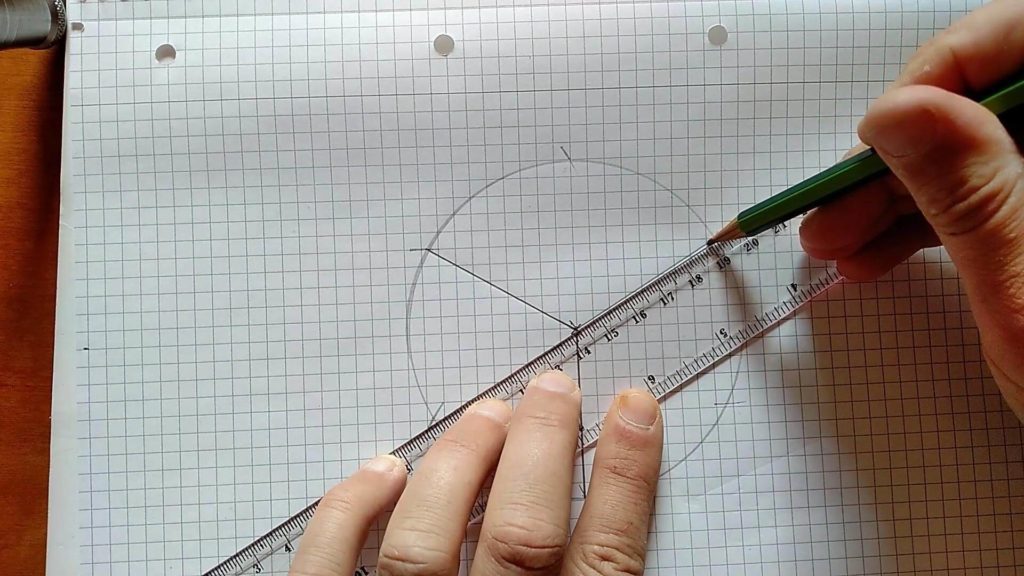 Bild von einem Lineal, dass zwei Punkte verbindet Anleitung: Einen Würfel zeichnen
