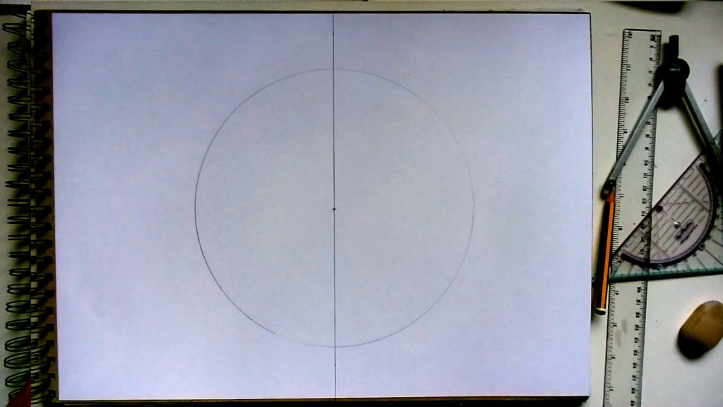 Bild von einem Kreis mit Senkrechte durch die Mitte
