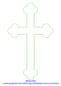 Das orthodoxe Kreuz (Rosenkreuz) auch als Download Anleitung - ein orthodoxes Kreuz zeichnen